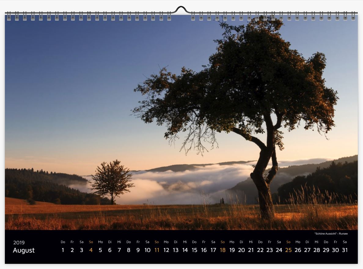 Wandkalender "Eifelliebe 2019" - Eifelkalender, Rureifel, Rursee und Umgebung