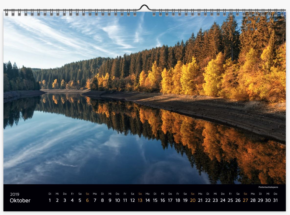 Wandkalender "Eifelliebe 2019" - Eifelkalender, Rureifel, Rursee und Umgebung