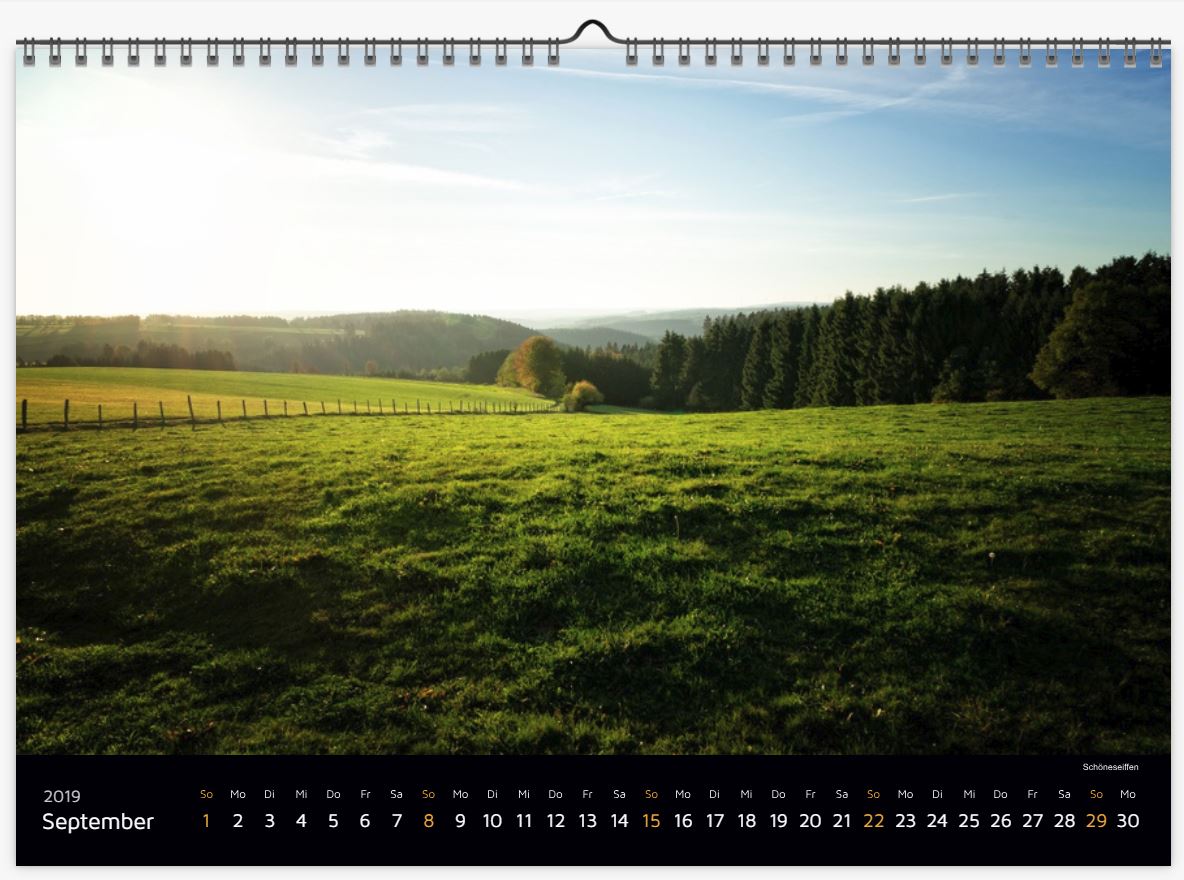 Wandkalender "Eifelliebe 2019" - Eifelkalender, Rureifel, Rursee und Umgebung